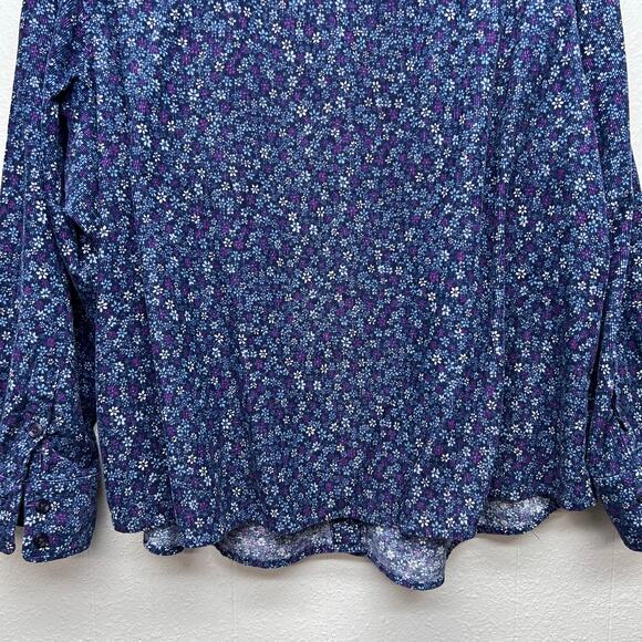 Basic Editions Floral Corduroy Shacket Womens 3X Lightweight Cotton Sustainable - Picture 8 of 11